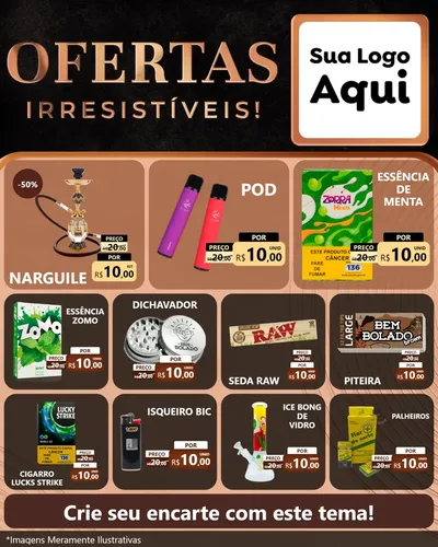 Modelo de Rede Social para Feed Instagram com o tema Ofertas Irresistíveis! para Tabacaria