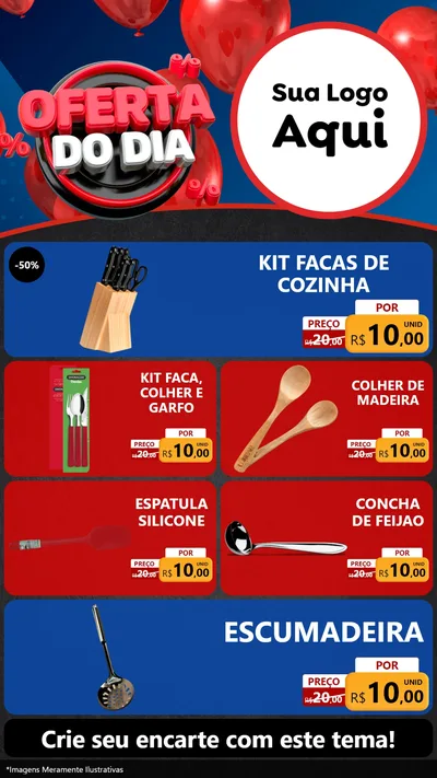 Modelo de TV para TV Vertical com o tema Oferta do Dia para Utilidades Domésticas