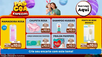 Modelo de TV para TV Horizontal com o tema Páscoa Especial para Bebês