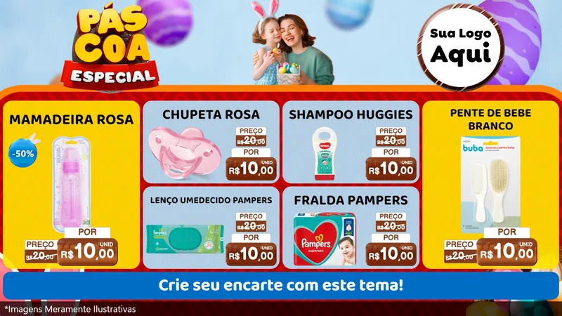 Modelo de TV para TV Horizontal com o tema Páscoa Especial para Bebês