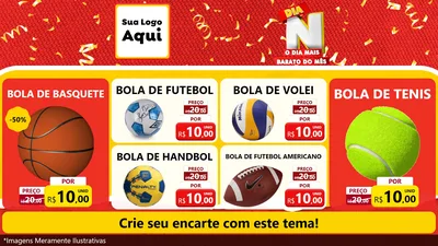 Modelo de TV para TV Horizontal com o tema Dia N o Dia Mais Barato do Mês para Artigos Esportivos