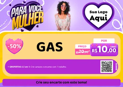 Modelo de Cartaz para Cartaz A4 Horizontal com o tema Para Você, Mulher para Água e gás