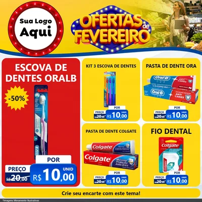 Modelo de Rede Social para Feed Facebook com o tema Ofertas de Fevereiro para Higiene Pessoal