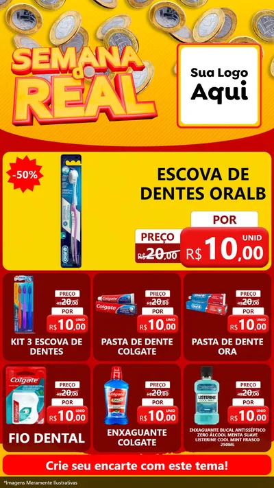 Modelo de Rede Social para Stories com o tema Semana do Real para Higiene Pessoal