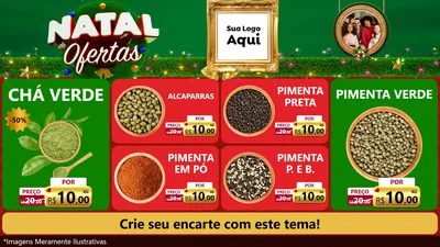 Modelo de TV para TV Horizontal com o tema Natal de Ofertas para Produtos Naturais