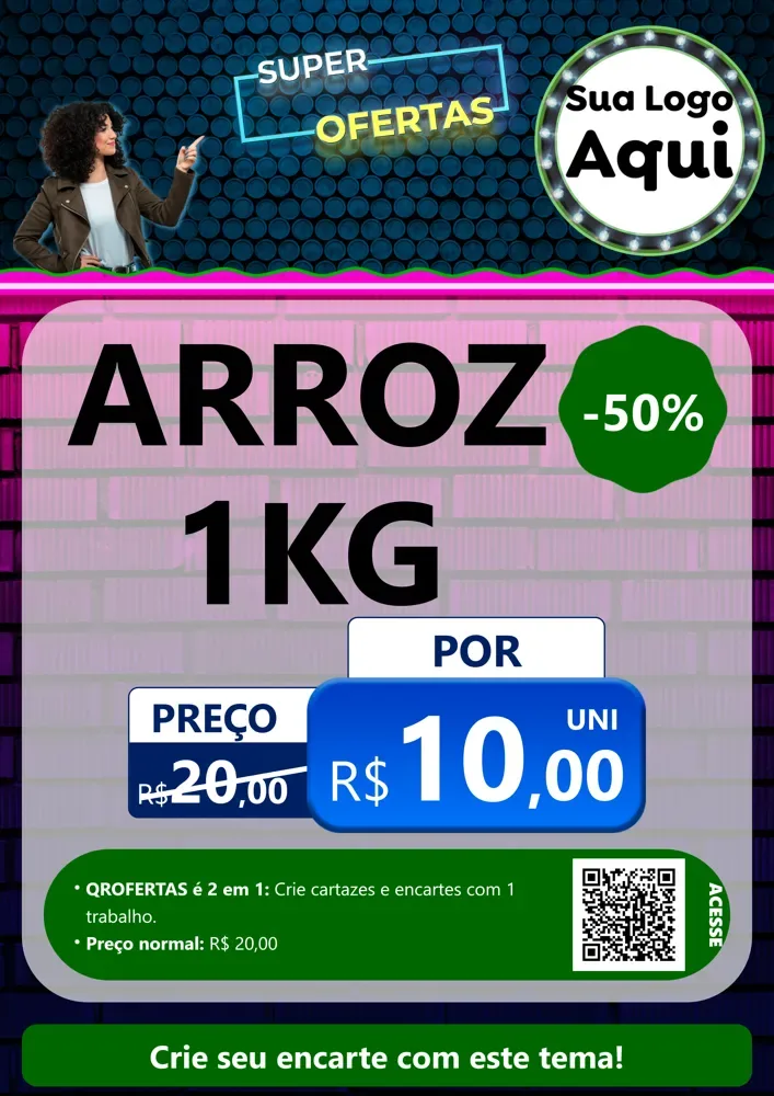 Modelo de Cartaz para Cartaz A4 Vertical com o tema Super Ofertas para Supermercado