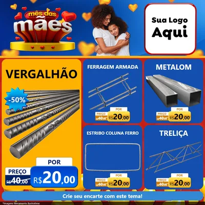 Modelo de Rede Social para Feed Facebook com o tema Mês das Mães para Ferragens