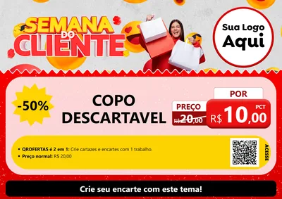 Modelo de Cartaz para Cartaz A4 Horizontal com o tema Semana do Cliente para Embalagens