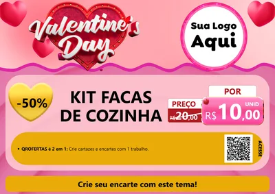Modelo de Cartaz para Cartaz A4 Horizontal com o tema Valentine's Day para Utilidades Domésticas