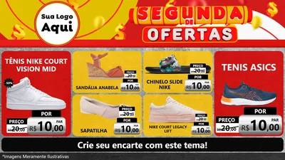 Modelo de TV para TV Horizontal com o tema Segunda de Ofertas para Calçados