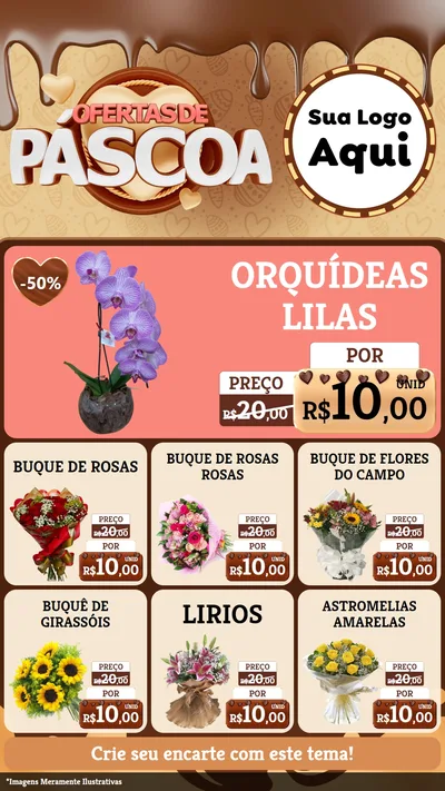 Modelo de Rede Social para Stories com o tema Ofertas de Páscoa para Floricultura e jardim