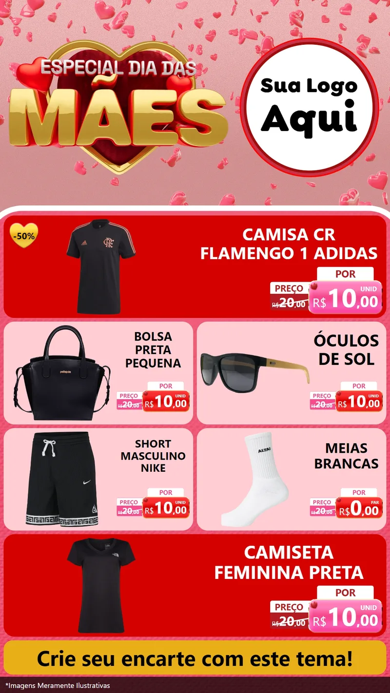 Modelo de TV para TV Vertical com o tema Especial Dia Das Mães para Roupas e acessórios