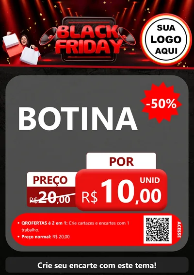 Modelo de Cartaz para Cartaz A4 Vertical com o tema Black Friday para Agropecuária