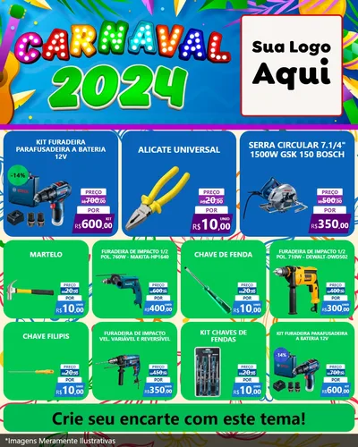 Modelo de Rede Social para Feed Instagram com o tema Carnaval 2027 para Maquinas e Ferramentas
