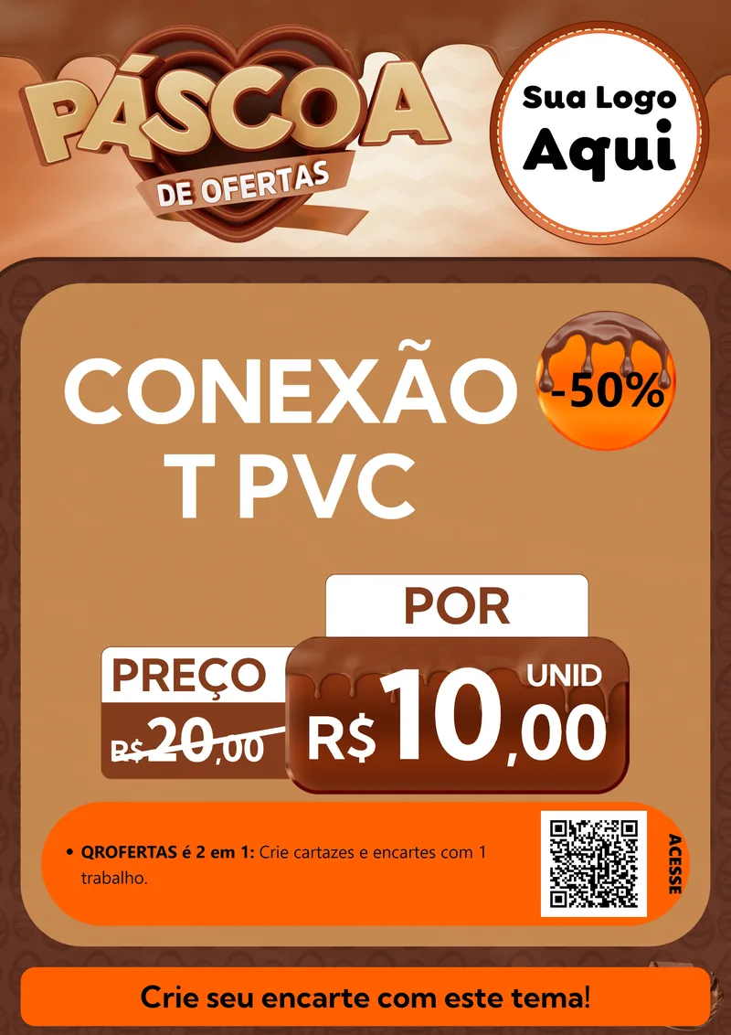 Modelo de Cartaz para Cartaz A4 Vertical com o tema Páscoa de Ofertas para Tubos e conexões