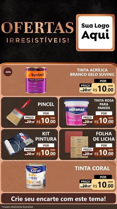 Modelo de TV para TV Vertical com o tema Ofertas Irresistíveis! para Tintas e Ferramentas