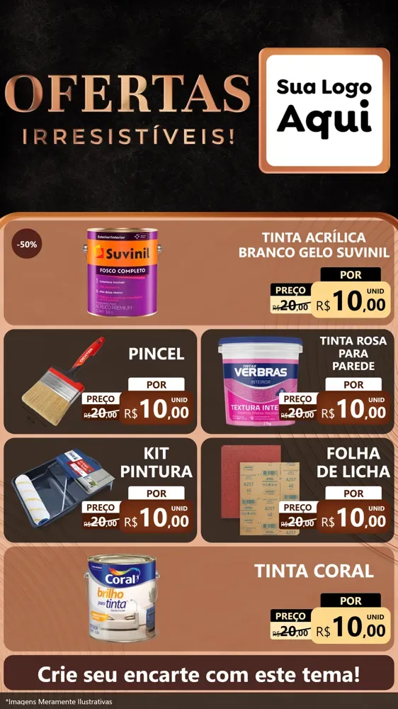 Modelo de TV para TV Vertical com o tema Ofertas Irresistíveis! para Tintas e Ferramentas