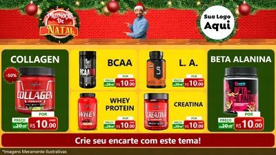 Modelo de TV para TV Horizontal com o tema Promoção de Natal para Suplementos alimentares