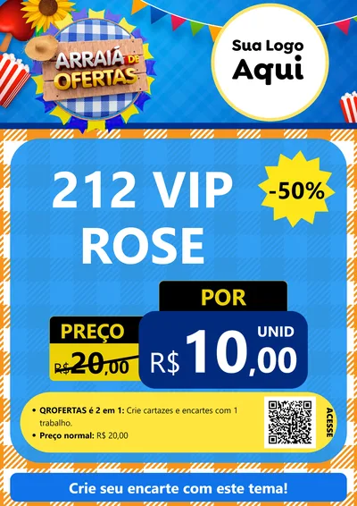 Modelo de Cartaz para Cartaz A4 Vertical com o tema Arraiá de Ofertas para Perfumes