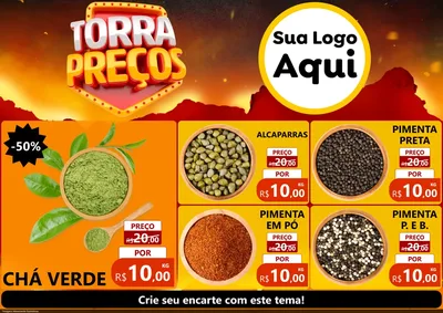 Modelo de Encarte para Encarte A4 Horizontal com o tema Torra Preços para Produtos Naturais