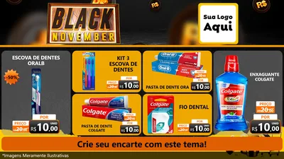 Modelo de TV para TV Horizontal com o tema Black November para Higiene Pessoal