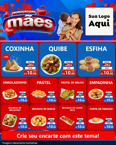 Modelo de Rede Social para Feed Instagram com o tema Promoção das Mães para Salgadaria