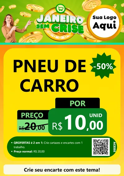 Modelo de Cartaz para Cartaz A4 Vertical com o tema Janeiro Sem Crise para Auto peças