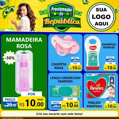 Modelo de Rede Social para Feed Facebook com o tema Proclamação da República para Bebês
