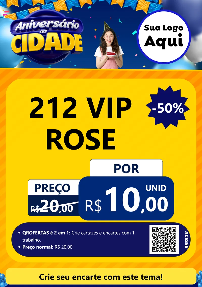 Modelo de Cartaz para Cartaz A4 Vertical com o tema Aniversário da Cidade para Perfumes