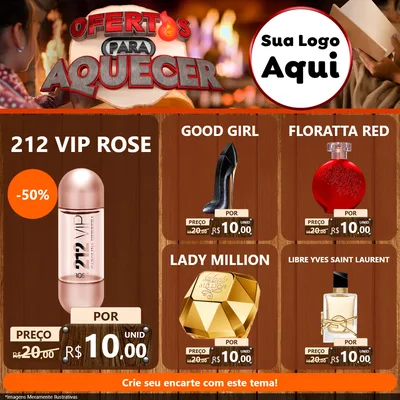 Modelo de Rede Social para Feed Facebook com o tema Ofertas Para Aquecer para Perfumes