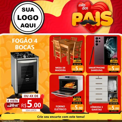 Modelo de Rede Social para Feed Facebook com o tema Mês Dos Pais para Móveis e Eletro