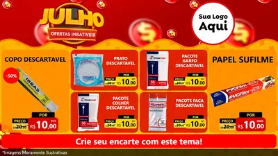 Modelo de TV para TV Horizontal com o tema Julho Ofertas Imbatíveis para Embalagens