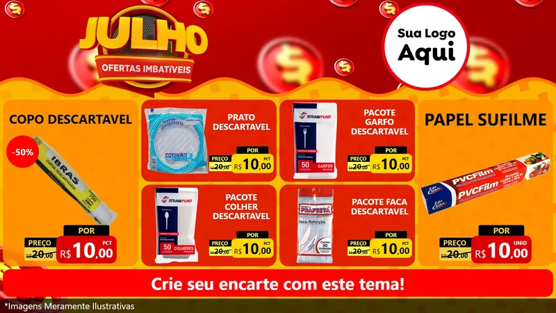 Modelo de TV para TV Horizontal com o tema Julho Ofertas Imbatíveis para Embalagens