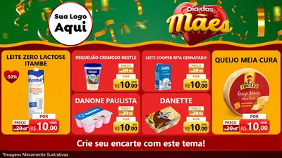 Modelo de TV para TV Horizontal com o tema Dia das Mães para Frios e Laticínios