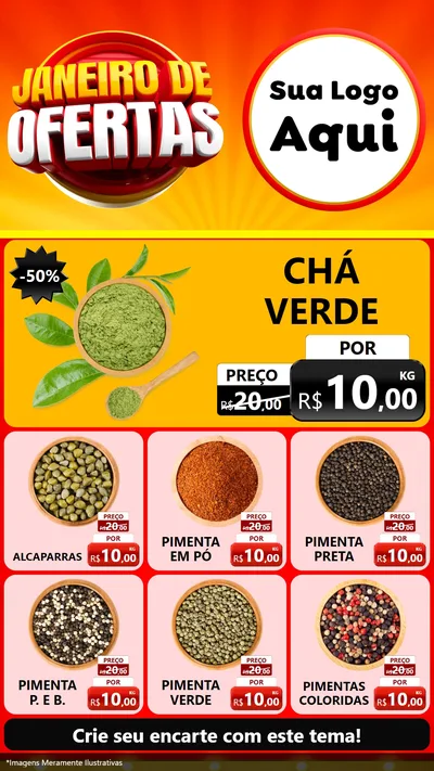 Modelo de Rede Social para Stories com o tema Janeiro de Ofertas para Produtos Naturais