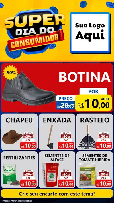 Modelo de Rede Social para Stories com o tema Super Dia do Consumidor para Agropecuária