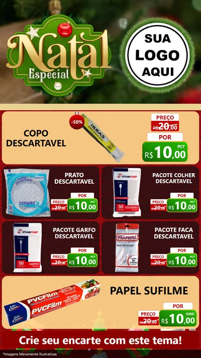 Modelo de TV para TV Vertical com o tema Natal Especial para Embalagens