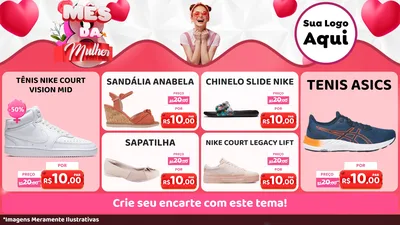 Modelo de TV para TV Horizontal com o tema Mês da Mulher para Calçados