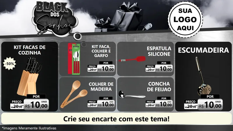 Modelo de TV para TV Horizontal com o tema Black dos Sonhos para Utilidades Domésticas