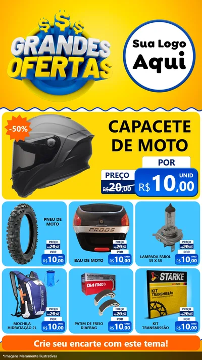 Modelo de Rede Social para Stories com o tema Grandes Ofertas para Moto peças