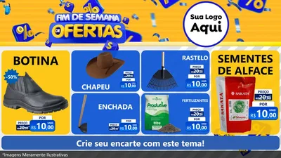 Modelo de TV para TV Horizontal com o tema Fim de Semana de Ofertas para Agropecuária