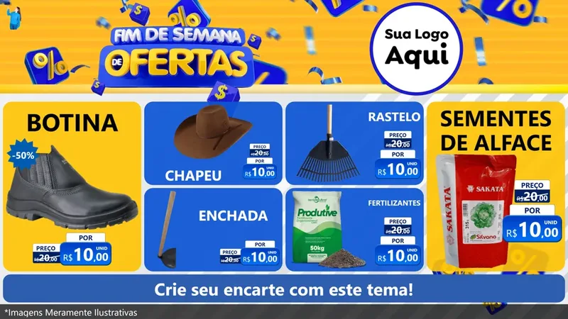 Modelo de TV para TV Horizontal com o tema Fim de Semana de Ofertas para Agropecuária