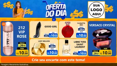 Modelo de TV para TV Horizontal com o tema Oferta do Dia para Perfumes