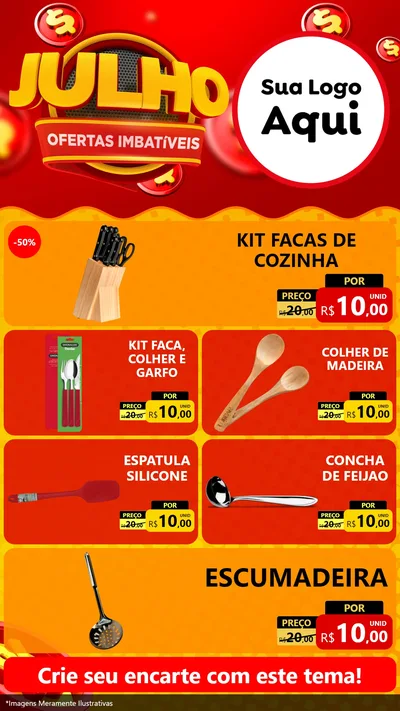 Modelo de TV para TV Vertical com o tema Julho Ofertas Imbatíveis para Utilidades Domésticas