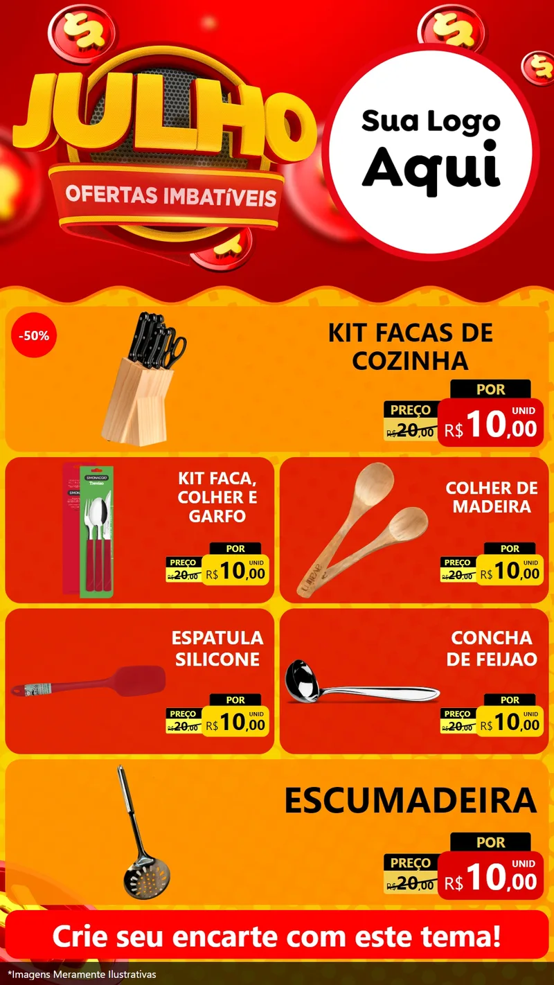 Modelo de TV para TV Vertical com o tema Julho Ofertas Imbatíveis para Utilidades Domésticas