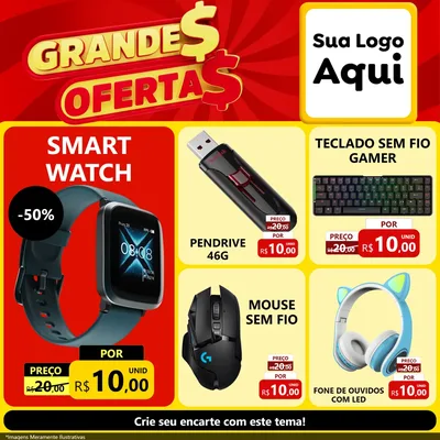 Modelo de Rede Social para Feed Facebook com o tema Grandes Ofertas para Informática