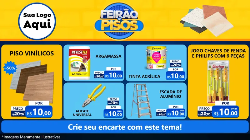 Modelo de TV para TV Horizontal com o tema Feirão de Pisos para Material para Construção
