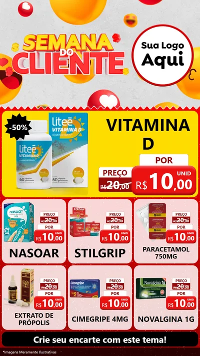 Modelo de Rede Social para Stories com o tema Semana do Cliente para Farmácia