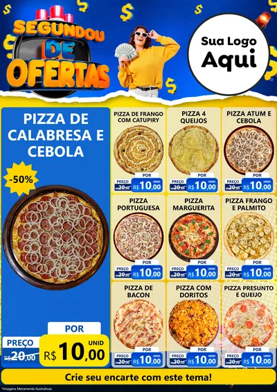 Modelo de Encarte para Encarte A4 Vertical com o tema Segundou de Ofertas para Pizzaria