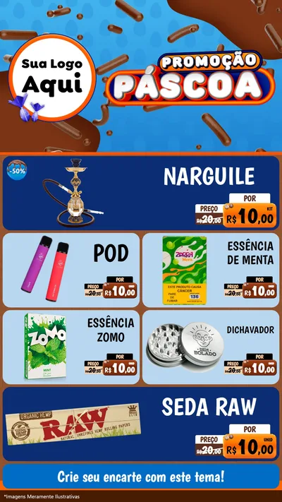 Modelo de TV para TV Vertical com o tema Promoção Páscoa para Tabacaria